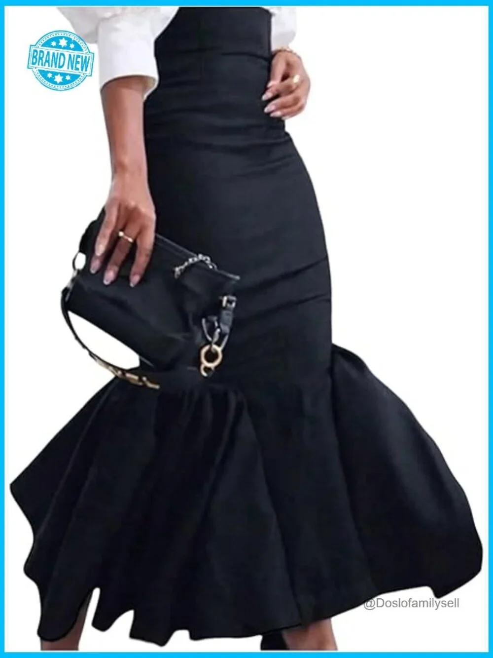 Ruffle Bodycon Maxi Skirt Fishtail High Waisted Pencil Long Going Out Skirt